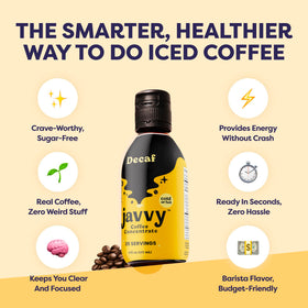 Javvy concentrate cocktail mixer adds coffee flavor to drinks.
