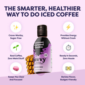 Limited release Javvy flavor presentation showcasing Coconut Caramel Cookie