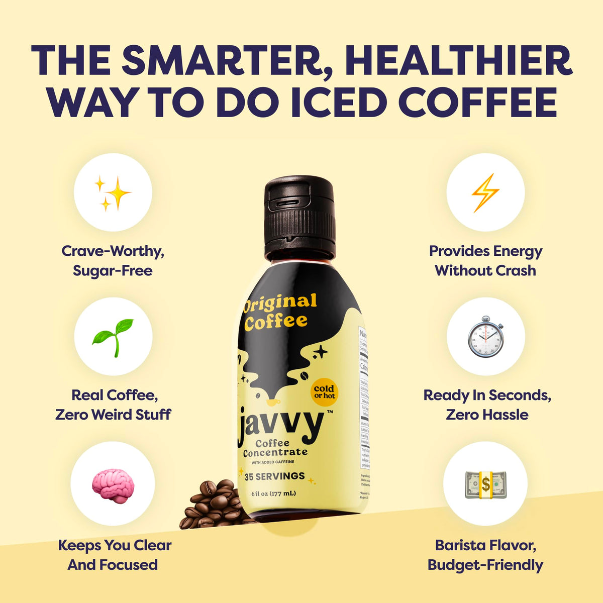 Cold brew glass with Javvy concentrate ready to pour over ice