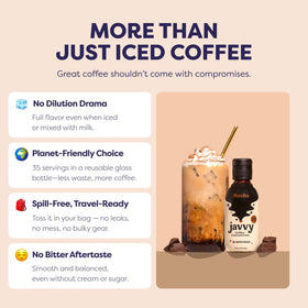Javvy Coffee Concentrate cold brew setup on countertop