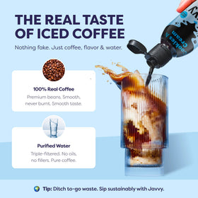 Javvy Cookies N’ Cream concentrate bottle with convenient measuring dropper.