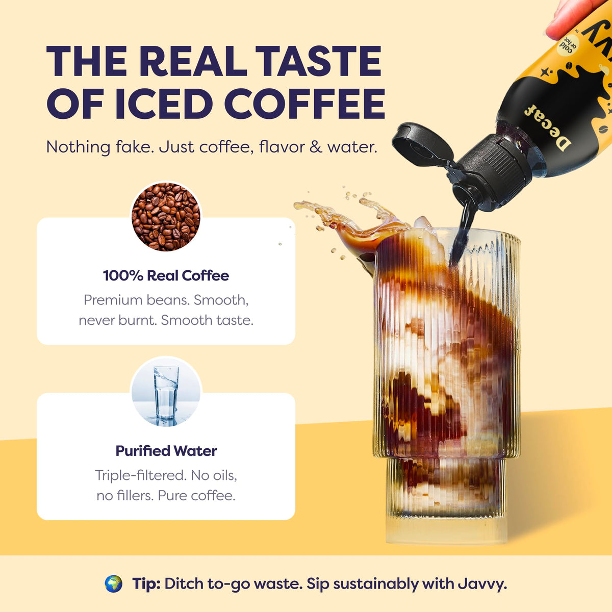 Javvy vanilla flavor bottle adds aroma and smooth sweetness.