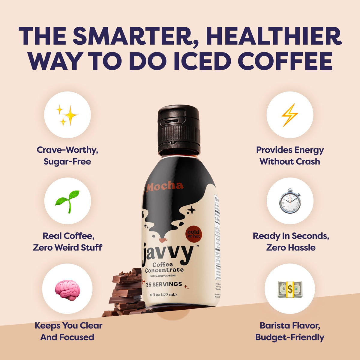 Javvy Coffee Concentrate hot coffee steam releasing aroma