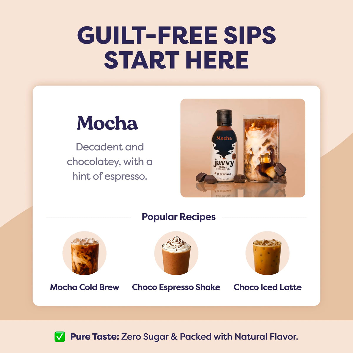 Iced coffee serve using Javvy concentrate for a balanced cold brew experience