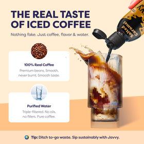 Javvy Salted Caramel concentrate adds creamy flavor to hot latte creations.