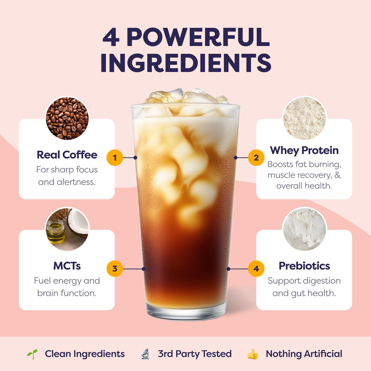 Javvy Hazelnut Protein Iced Coffee glass captures a refreshing protein-packed drink.