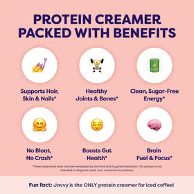 Javvy MCT energy creamer boost for hot or iced drinks with healthy fats.