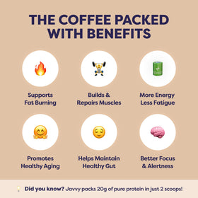 Javvy Mocha Protein Iced Coffee cup served showcases ready-to-drink protein with caffeine.