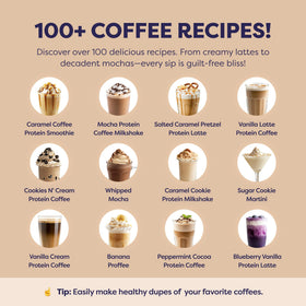 Javvy Mocha Protein Iced Coffee mixer scene reflects quick morning routine.