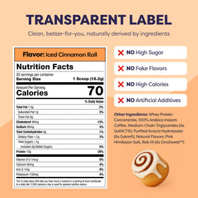 Javvy natural flavor label highlighting no artificial flavors