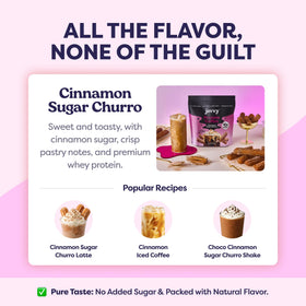 Javvy nutrition label shows no added sugar and clean ingredients.