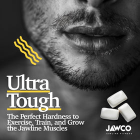 JAWCO 15x harder chew texture detail shows resistance training in minutes