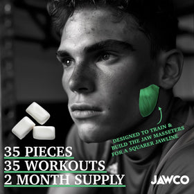 JAWCO chew-piece closeup highlights tough texture and mouth-workout potential
