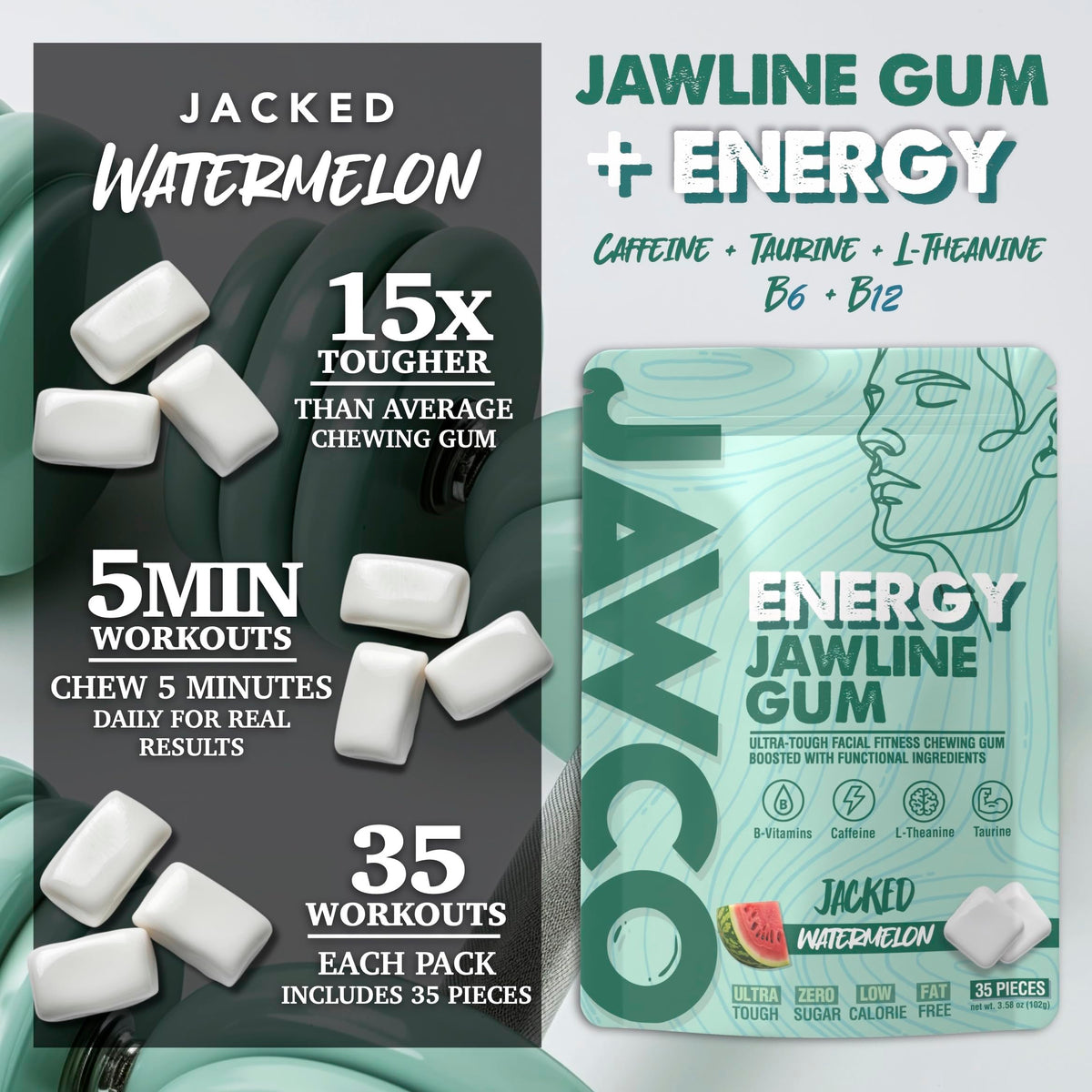 JAWCO nootropic caffeine-boost image highlighting quick focus and sustained energy.