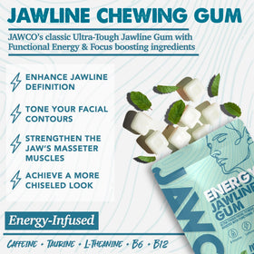 JAWCO packaging in hand demonstrates portable energy and jaw training