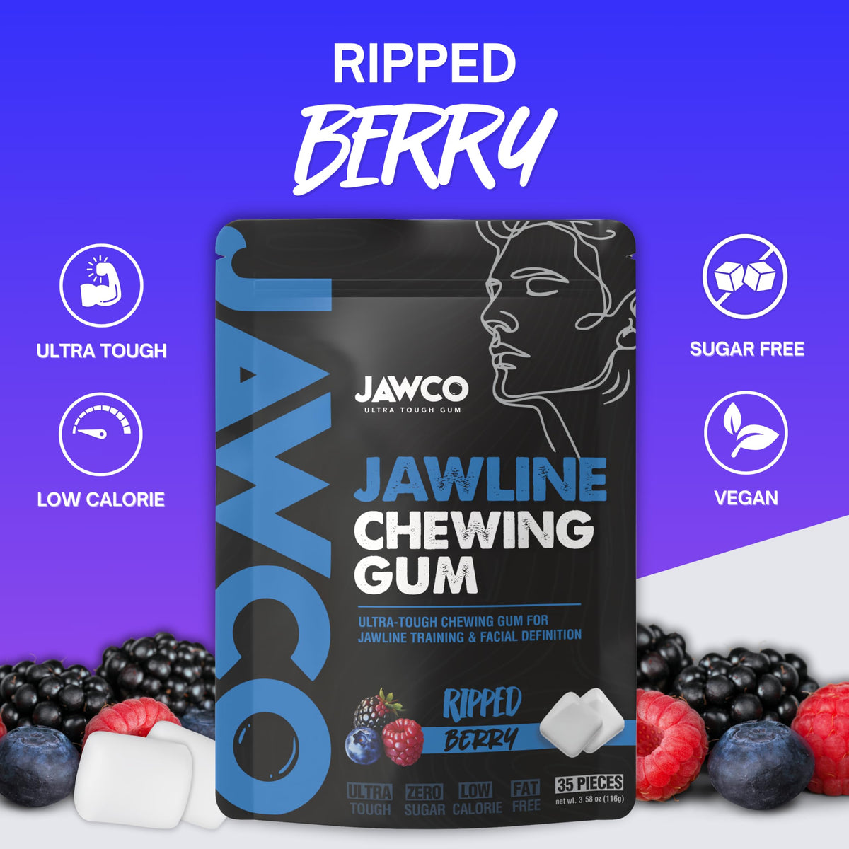 JAWCO strong chew close-up highlighting dense texture for jaw strength