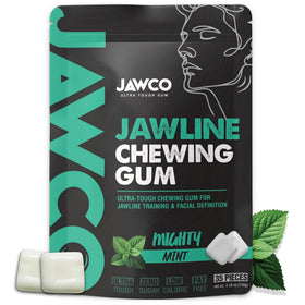 JAWCO ultra-tough gum pack close-up highlights resistance for jaw training