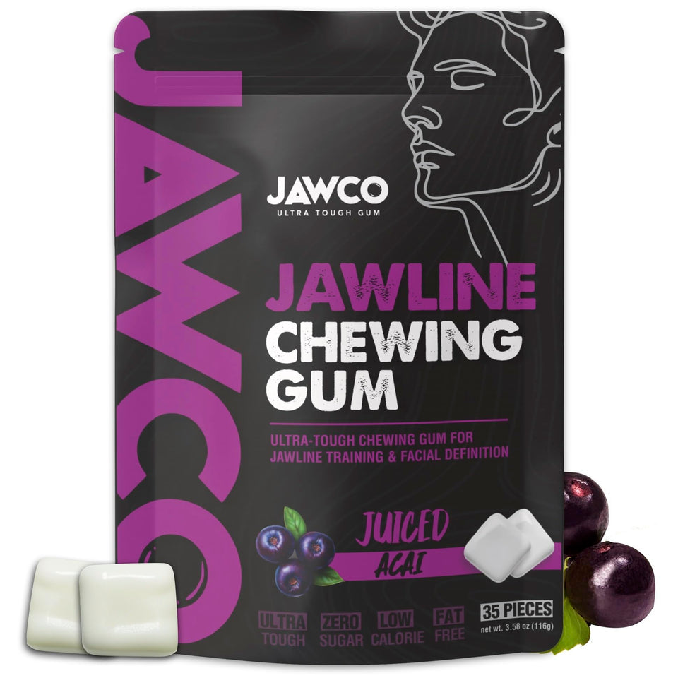 JAWCO ultra-tough gum pack ready for daily jawline training