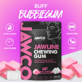 Jawco ultra-tough jawline gum texture close-up shows high resistance chew.