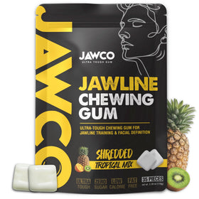 JAWCO ultra-tough jawline gum pack shot highlighting rugged texture for facial training
