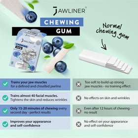 Jawliner hard gum blueberry close-up highlighting texture for focused chewing.