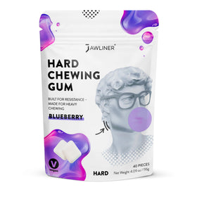 Jawliner hard jawline gum in action during chewing workout