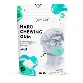 Jawliner hard jawline gum pack showing premium resistance for defined jaw