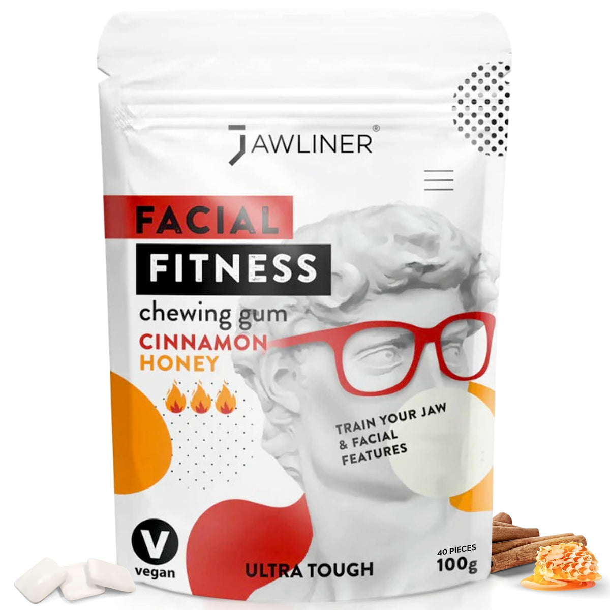 Jawliner Ultra15x gum pack ready for quick jawline workouts