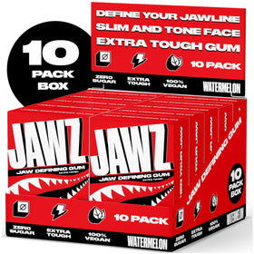 Jawz Gum jawline definition in action for sharper contour.