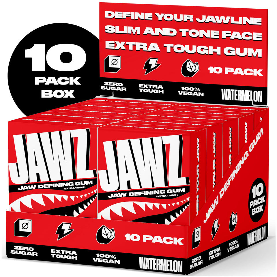 Jawz Gum jawline definition in action for sharper contour.