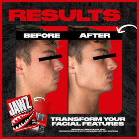Jawz Gum extra-tough chew strengthens jaw muscles during focused bite routines.