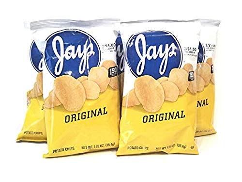 JAY'S ORIGINAL potato chips 10-pack bags ready for on-the-go snacking.