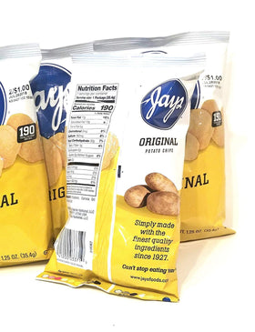JAY'S ORIGINAL Chicago flavor chips in a convenient 1.25oz bag for quick cravings.