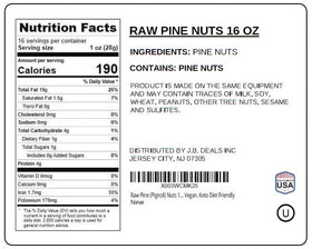 Jaybee's airtight-packaging-pine-nuts keeps oils fresh.