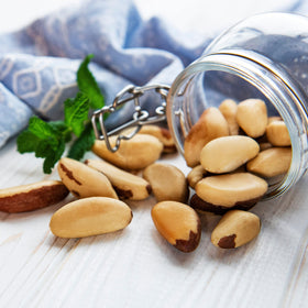 Jaybee's Brazil nuts close-up shows creamy texture and golden roast