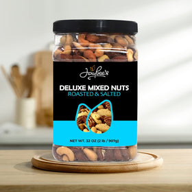 Jaybee's Mixed Nuts Deluxe in-hand serving for convenient on-the-go snacking