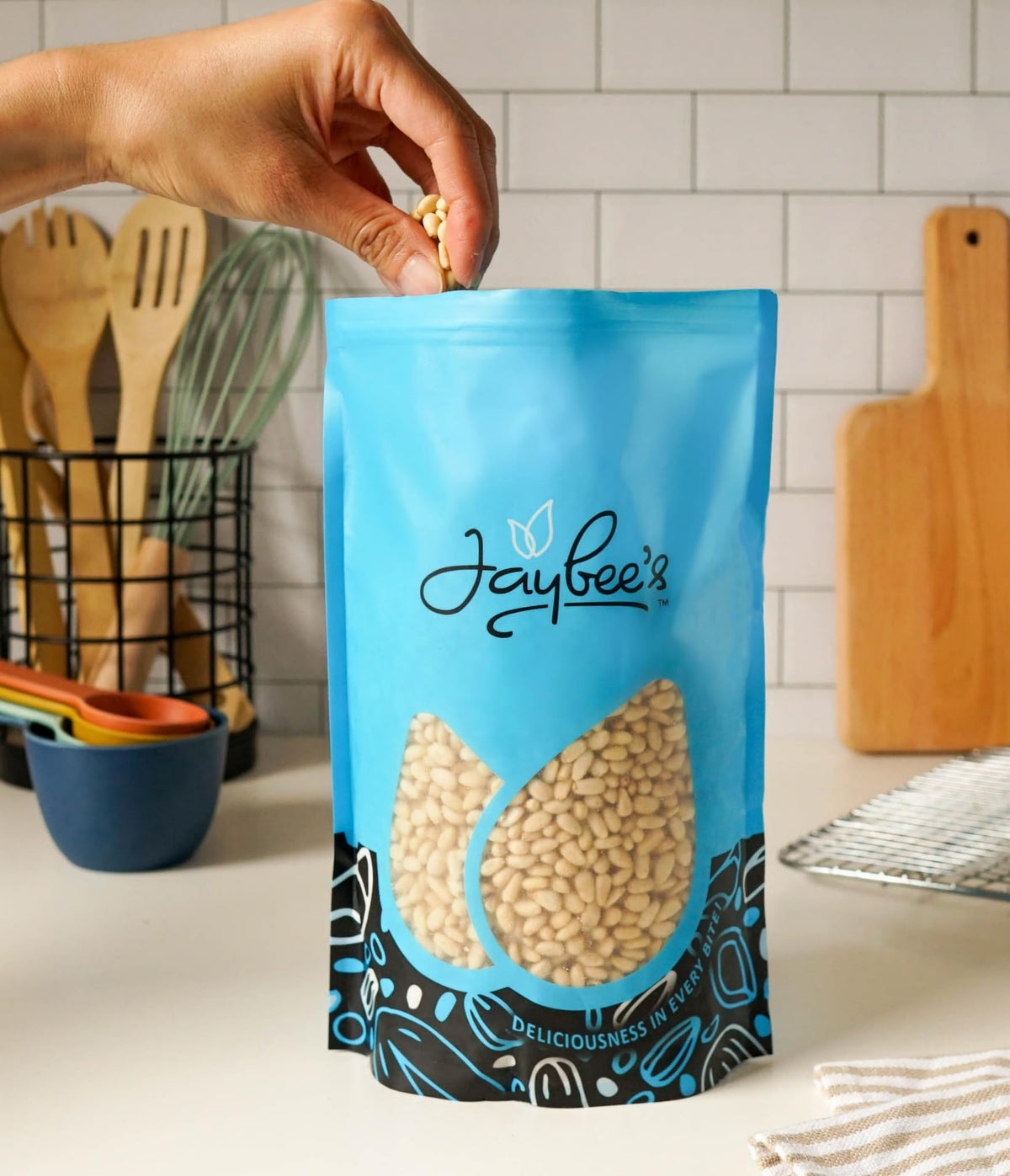 Jaybee's pine-nuts-baking-ingredient for rich pastries.