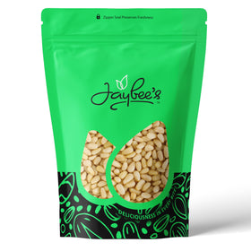 Jaybee's Pine Nuts Raw 2lb packaging shows resealable bag for freshness