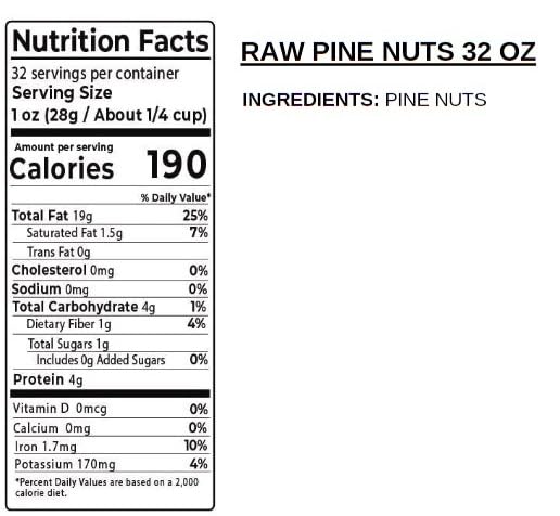 Jaybee's Pine Nuts Raw topping on a gluten-free pasta dish