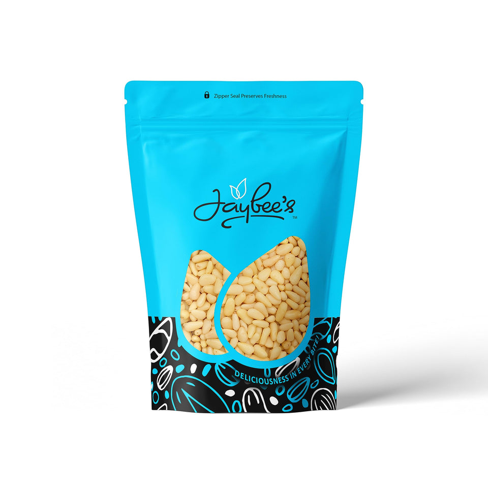 Jaybee's Raw Pine Nuts 1lb bag ready for cooking and snacking.