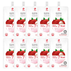 Jayone Jelly B konjac lychee tube front view, convenient on-the-go snack.