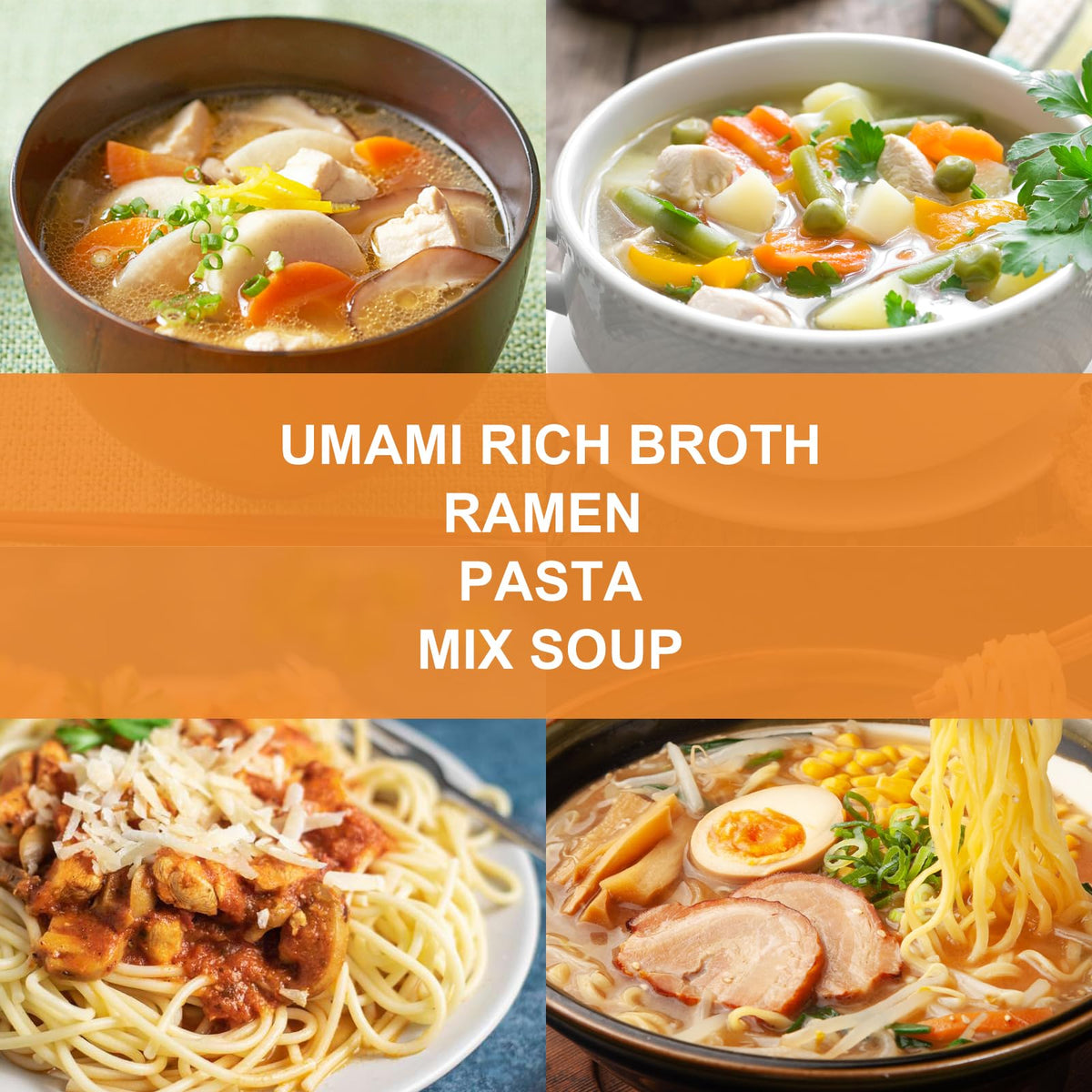 Jayuss ramen seasoning ingredients visual showcases natural vegetables and spice blend.