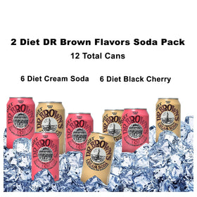 Dr. Browns Diet Cream Soda 12-pack shown for quick zero-sugar indulgence anytime.