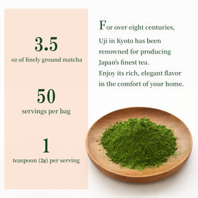 JEAU CHAU Uji Matcha latte close-up showing vibrant green color and creamy texture