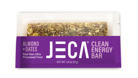 Close-up of chewy JECA Almond Dates Energy Bar texture.