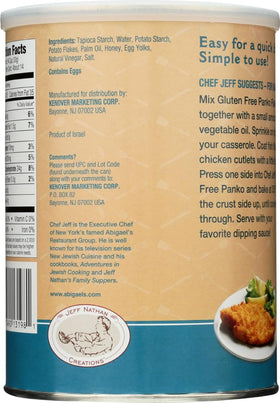 Jeff Nathan Creations Panko Plain crumbs plated for a golden-brown crust.