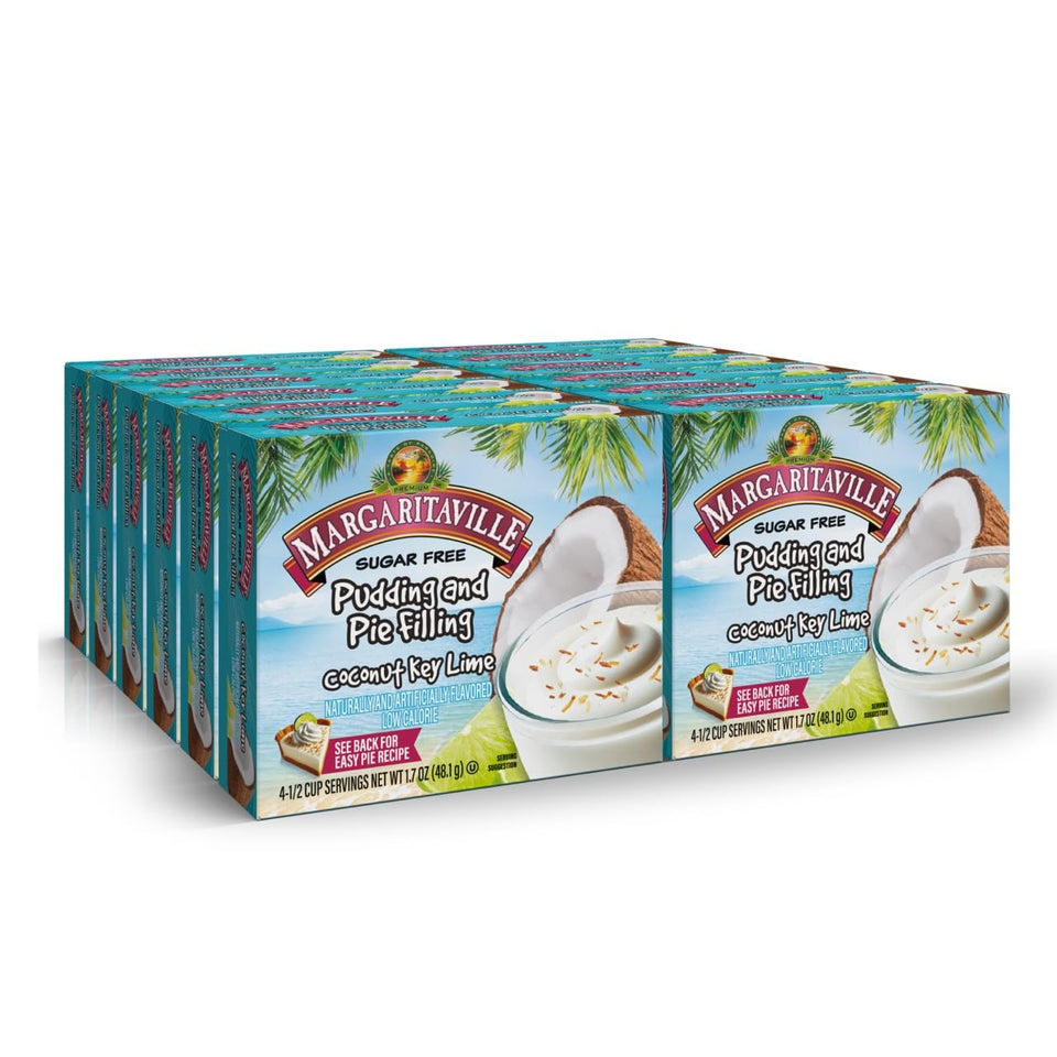 JEL SERT Margaritaville coconut key lime pudding box ready to whisk for a quick tropical dessert.
