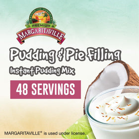 JEL SERT Margaritaville coconut key lime pudding mix in bowl for creamy pie filling.
