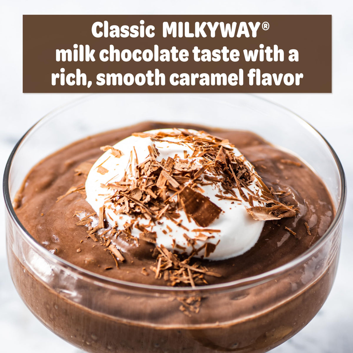 Serving Milky Way pudding on a layered dessert plate