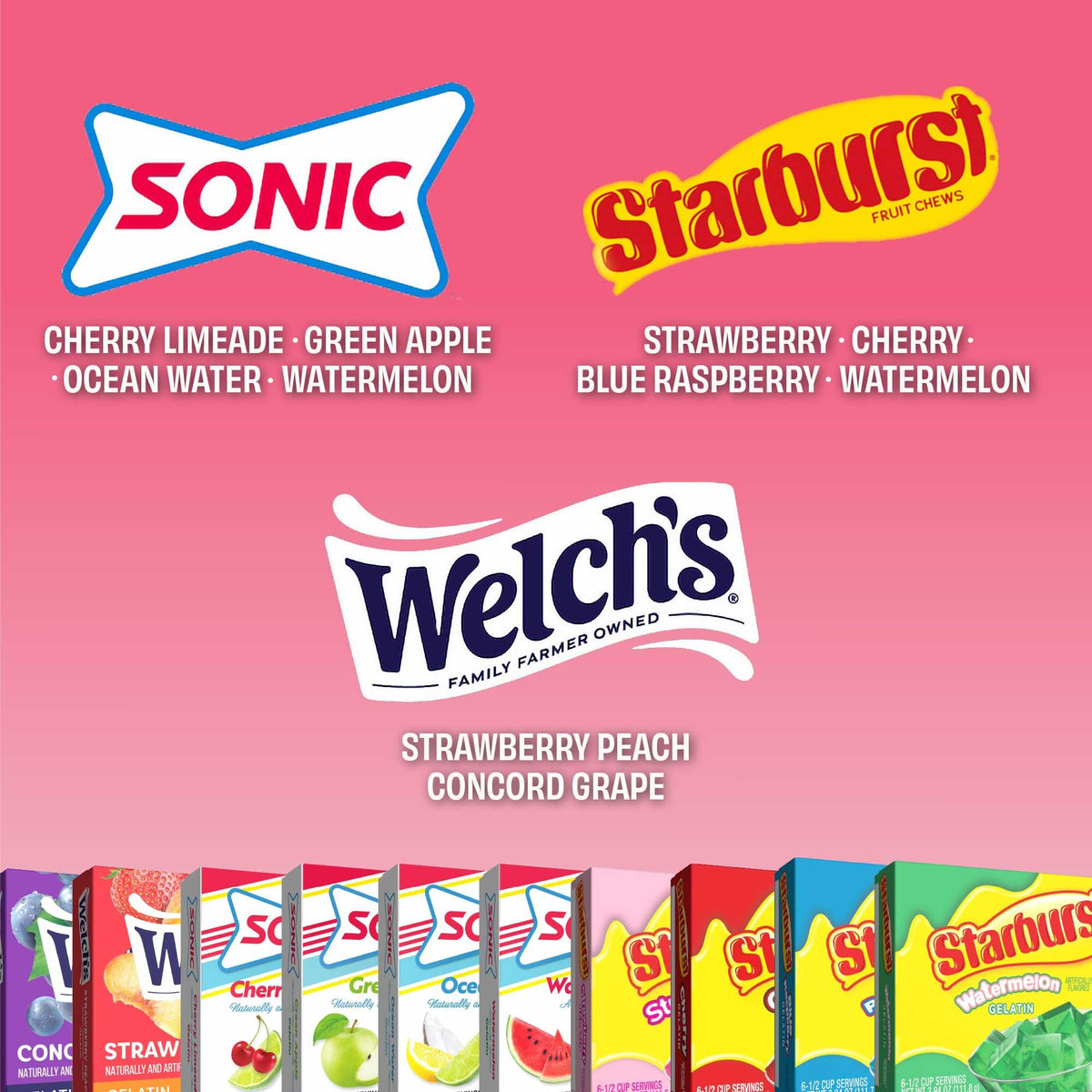 JEL SERT Sonic flavor gelatin box for fun, vibrant desserts.